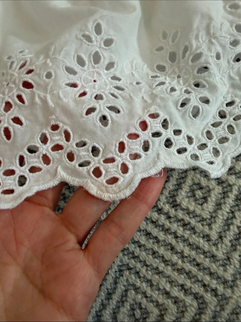 GAP Girls White Eyelet Ruffle Dress